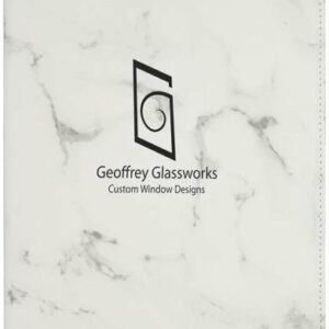 Leatherette Mini Portfolio -White Marble