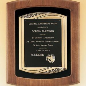 American Walnut Frame Plaque with Antique Bronze Frame
