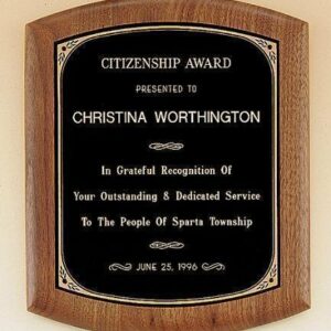 American Walnut Elliptical Edge Plaque