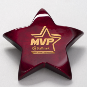 Rosewood Piano-Finish Star Paperweight with Felt Bottom