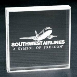 Square Clear Acrylic Paper Weight.