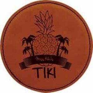 Leatherette Round Coaster -Rawhide