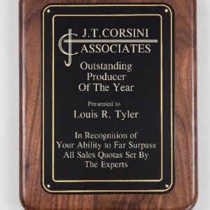 American Genuine Walnut Plaque with Satin Finish