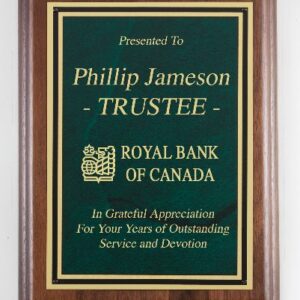 American Genuine Walnut Plaque with Satin Finish