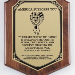 American Genuine Walnut Plaque with Satin Finish