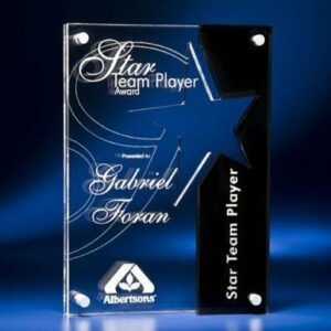 Star Cutout Clear and Black Acrylic Award