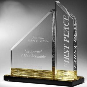 Multi-Faceted Dual Acrylic Column with Base Accent Color