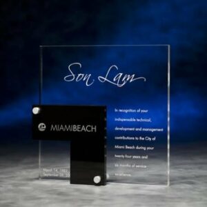 Rectangle Clear Acrylic with Black Acrylic Accent