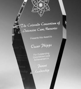 Offset Diamond Clear Acrylic Award